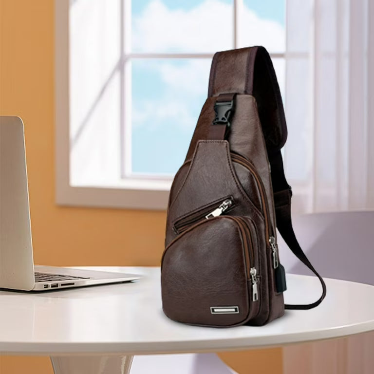 Premium Leather Crossbody Chest Bag
