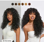 Deep wave curly bang wig