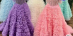 Gorgeous Girls Pageant Ruffles Beading Luxury Gowns Elegant Purple A-Line Off Shoulder Flower Girl Dresses Customized