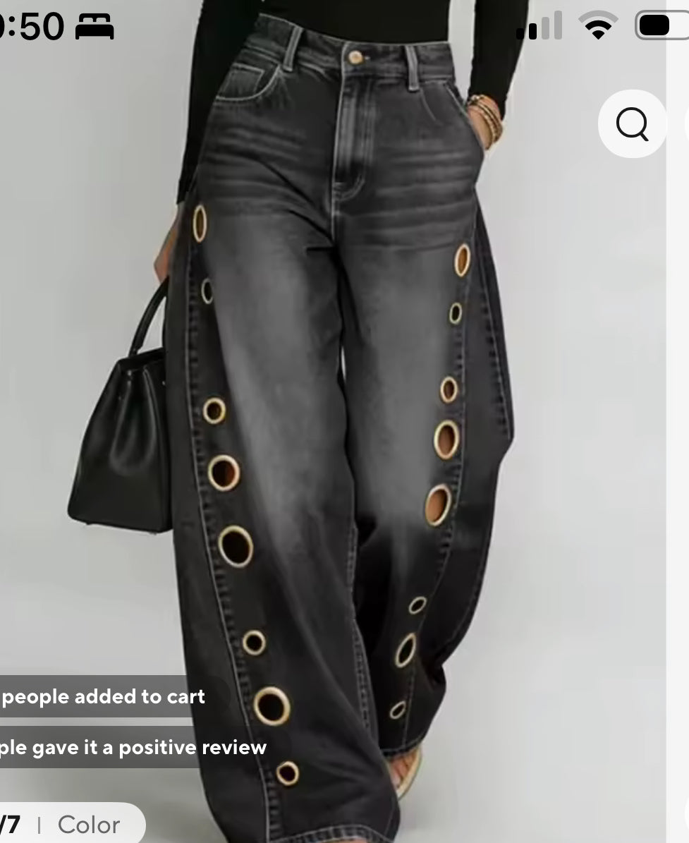 High waist, wide leg pant