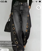 High waist, wide leg pant