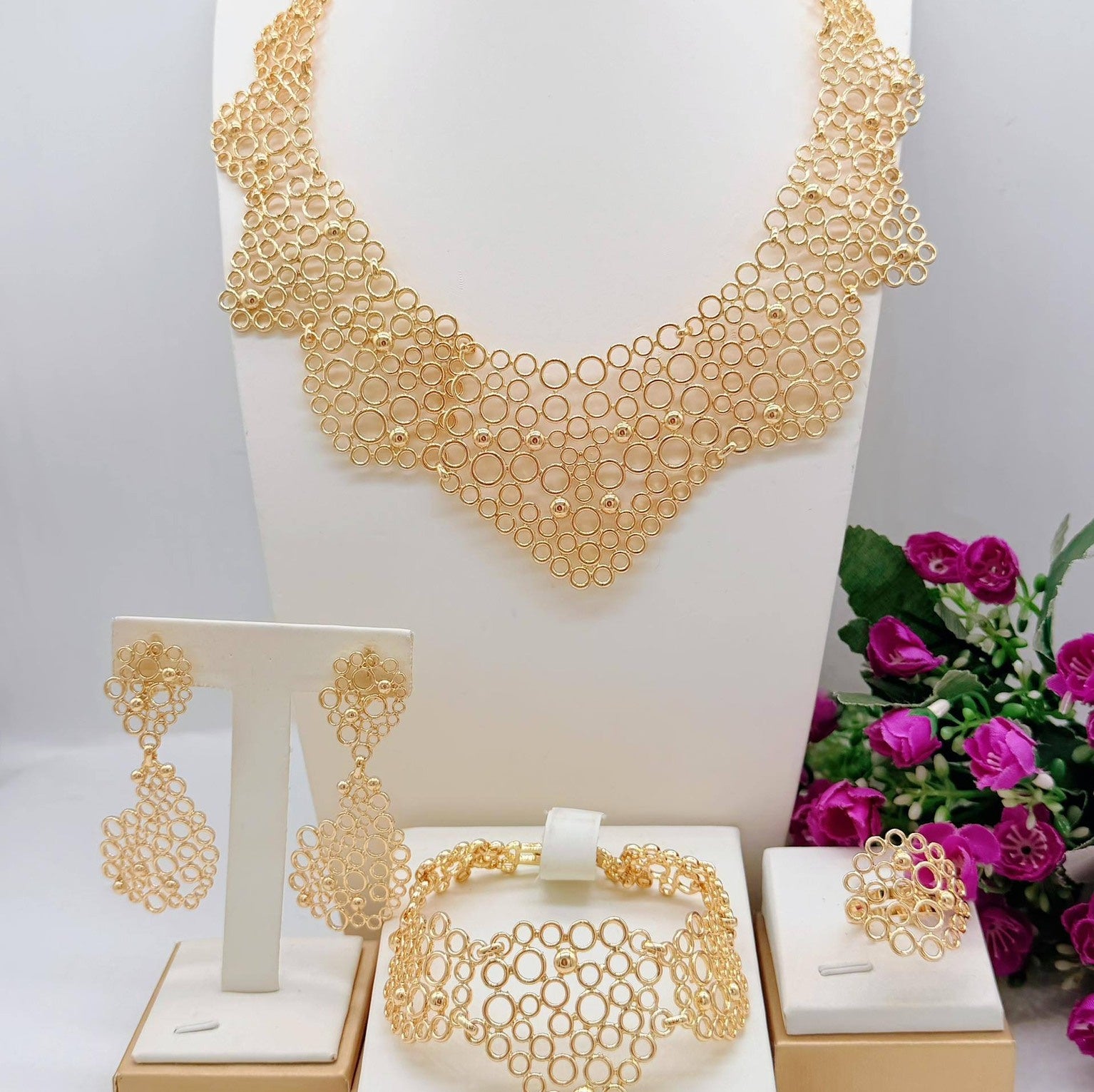 Custom Gold Statement Jewelry Set