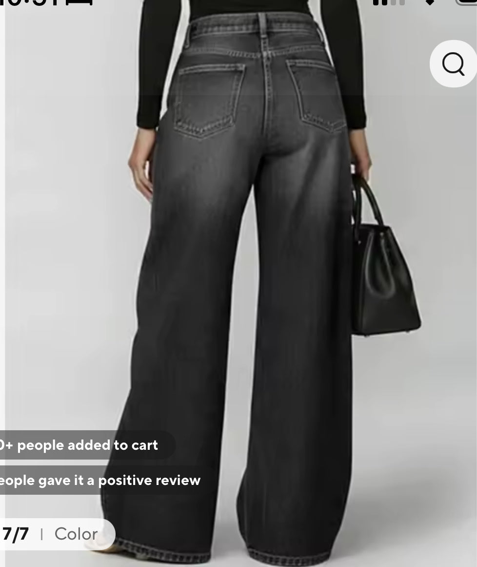 High waist, wide leg pant