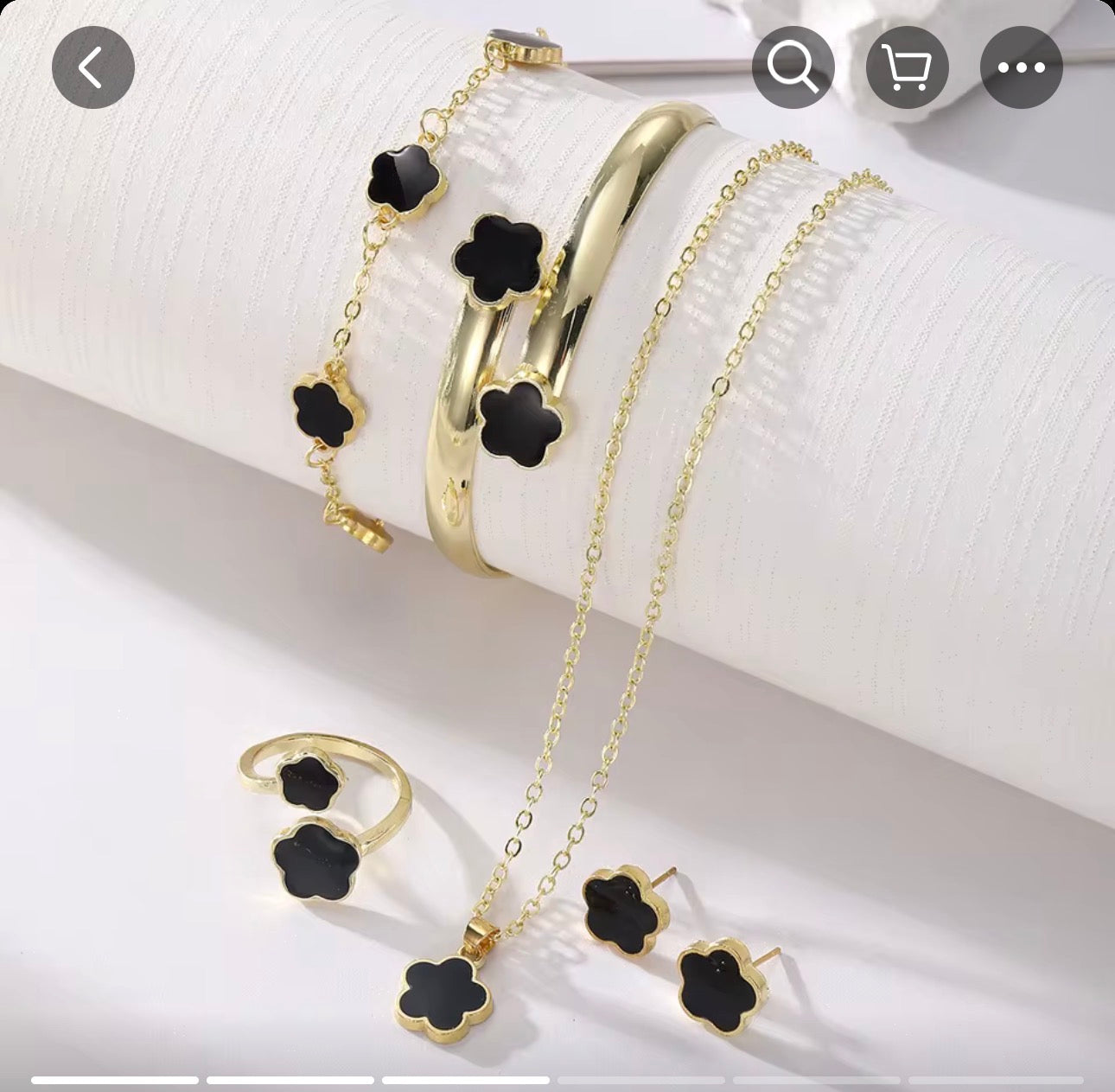 5 piece beautiful jewelry set in white or black