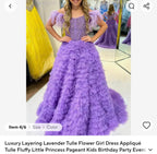 Gorgeous Girls Pageant Ruffles Beading Luxury Gowns Elegant Purple A-Line Off Shoulder Flower Girl Dresses Customized