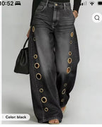 High waist, wide leg pant