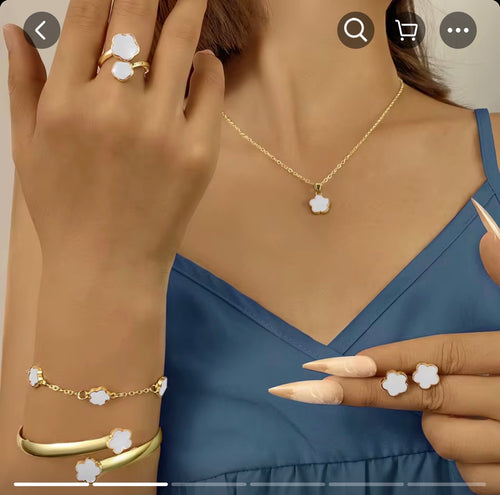 5 piece beautiful jewelry set in white or black