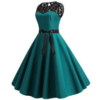 Vintage Lace Swing Midi Dress