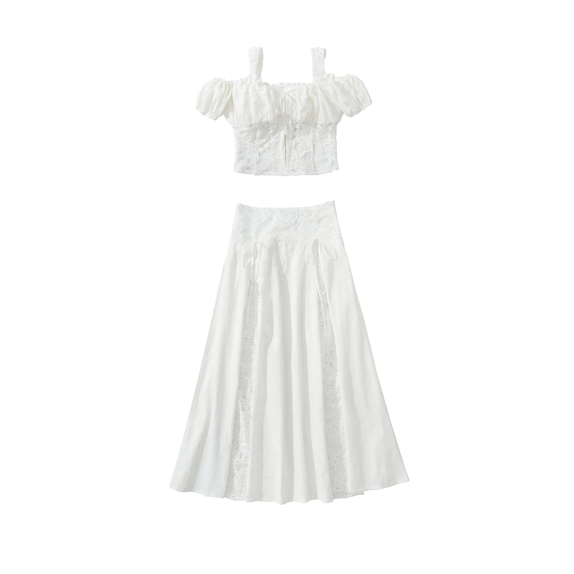 Women’s Lace Splice Two-Piece Set