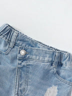 Sleeveless Top & Denim Skirt Set