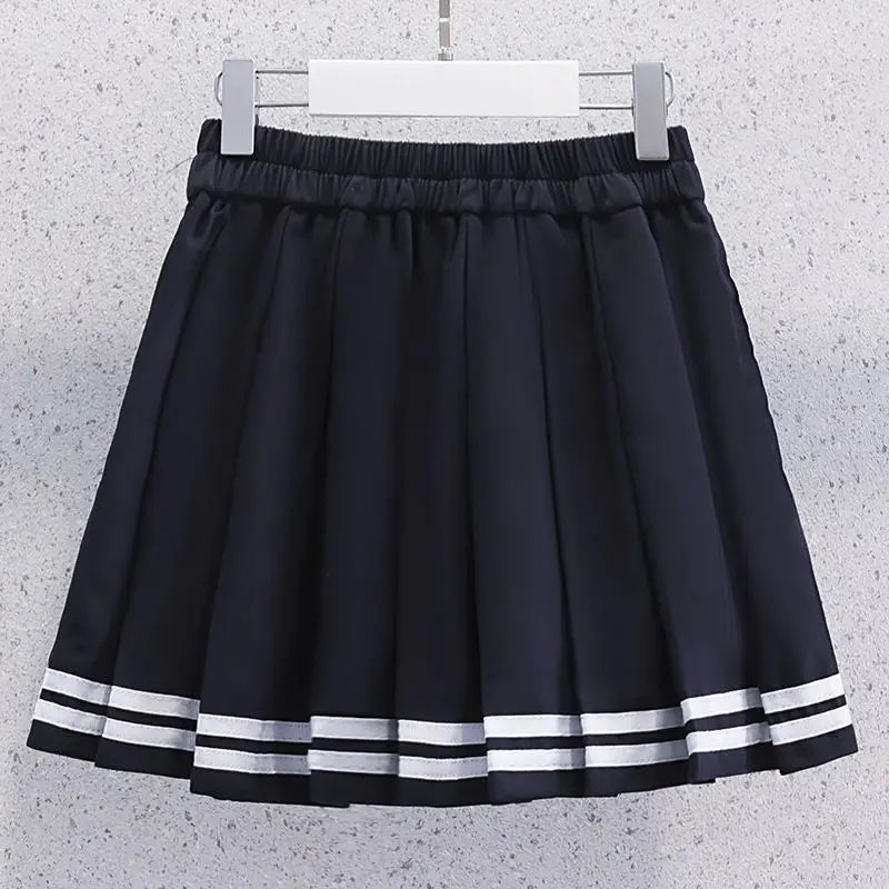 Girls Sailor Collar Striped Summer Set