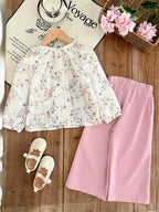 Girls Spring & Autumn Patchwork Print Set
