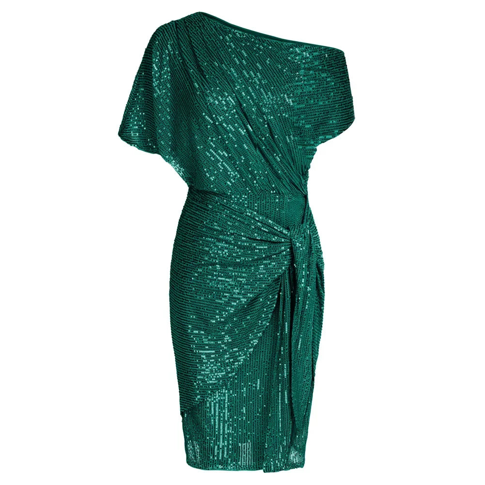 Elegant Sequin Off Shoulder Party Dress