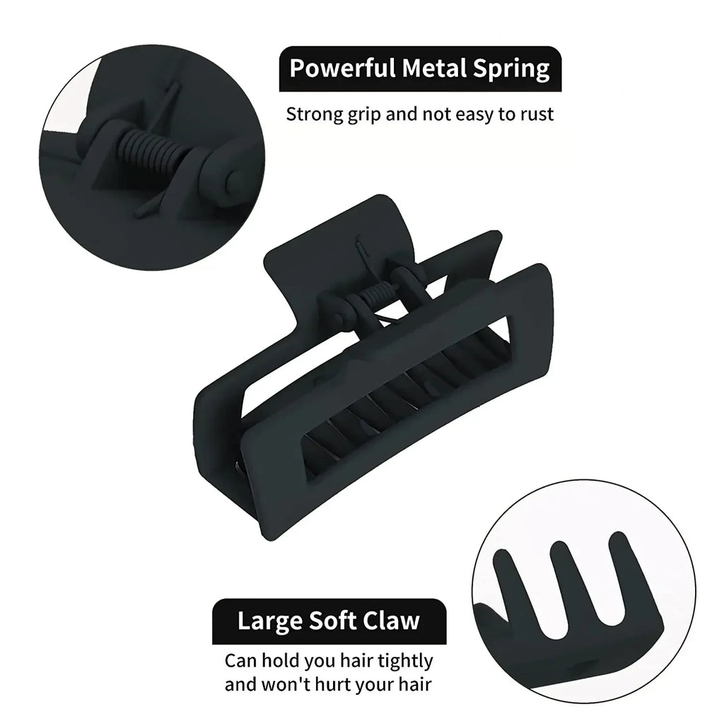 4-Piece Coffee & Black Hair Claw Clip Set