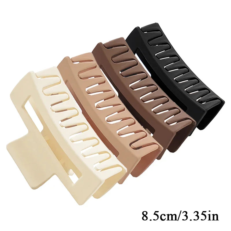 4-Piece Coffee & Black Hair Claw Clip Set