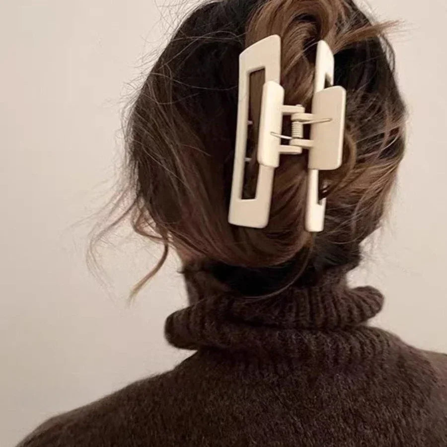 4-Piece Coffee & Black Hair Claw Clip Set