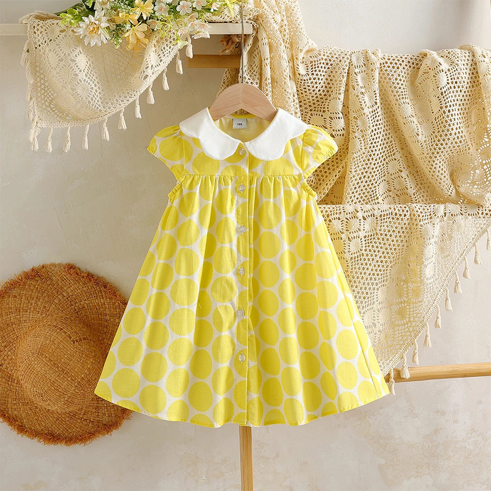 Yellow Polka Dot Summer Dress