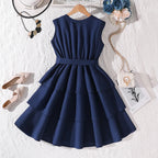 Stand Collar Tiered Dress