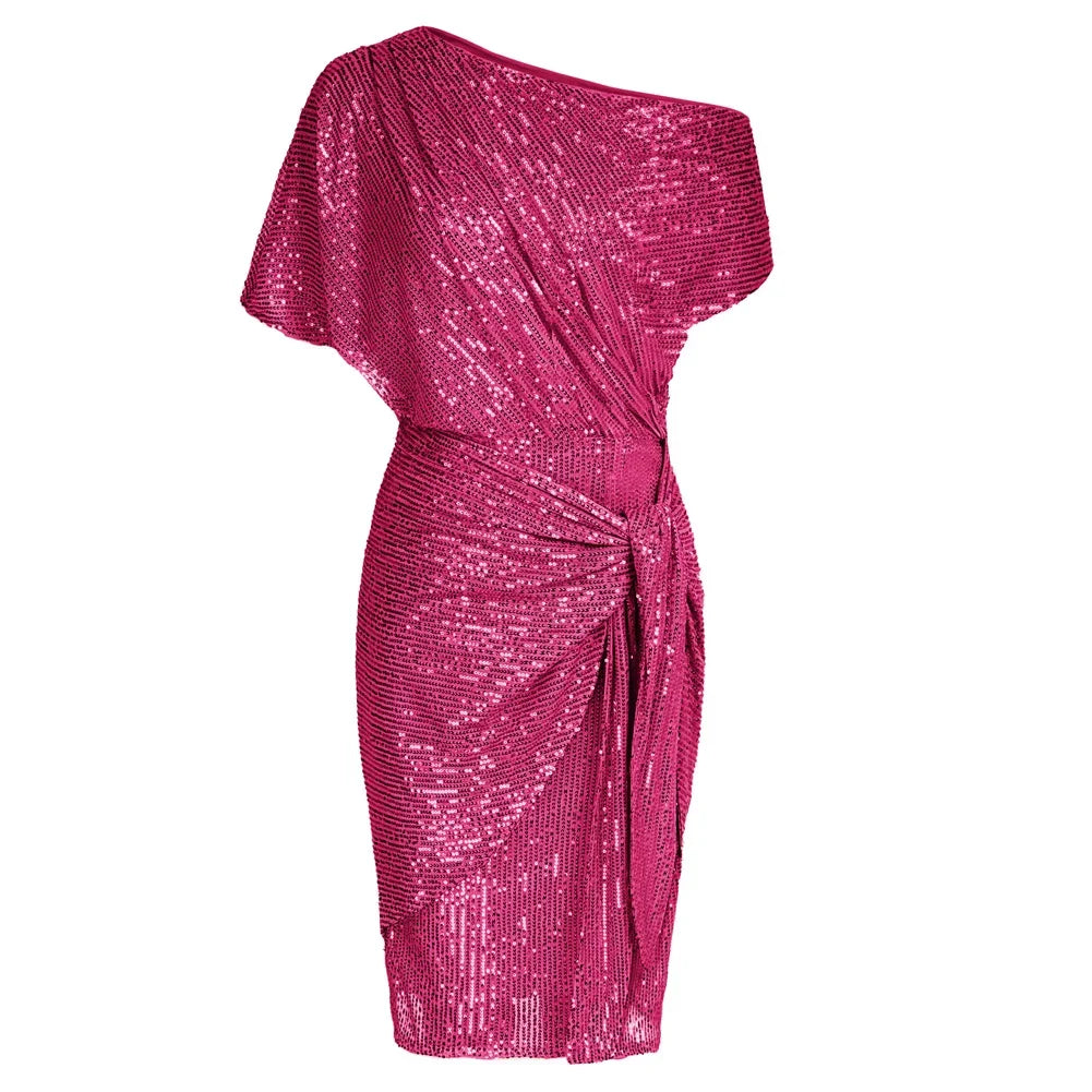 Elegant Sequin Off Shoulder Party Dress
