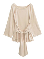 Women’s Off-Shoulder Loose Fit Long Sleeve Tee