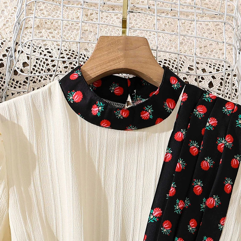 Floral Panel Modest Dress