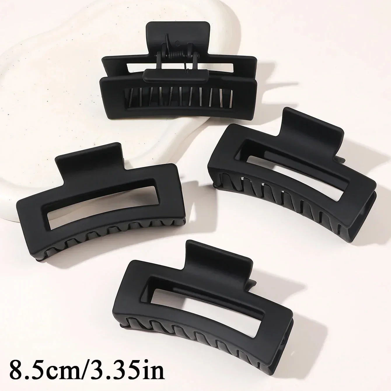 4-Piece Coffee & Black Hair Claw Clip Set