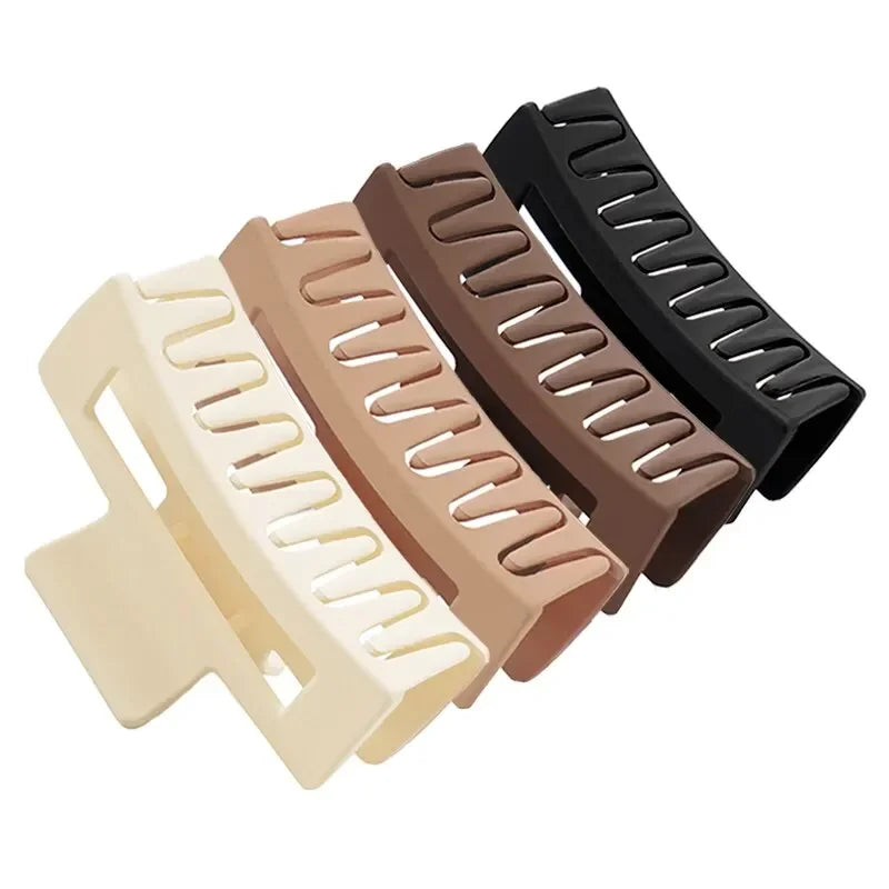 4-Piece Coffee & Black Hair Claw Clip Set