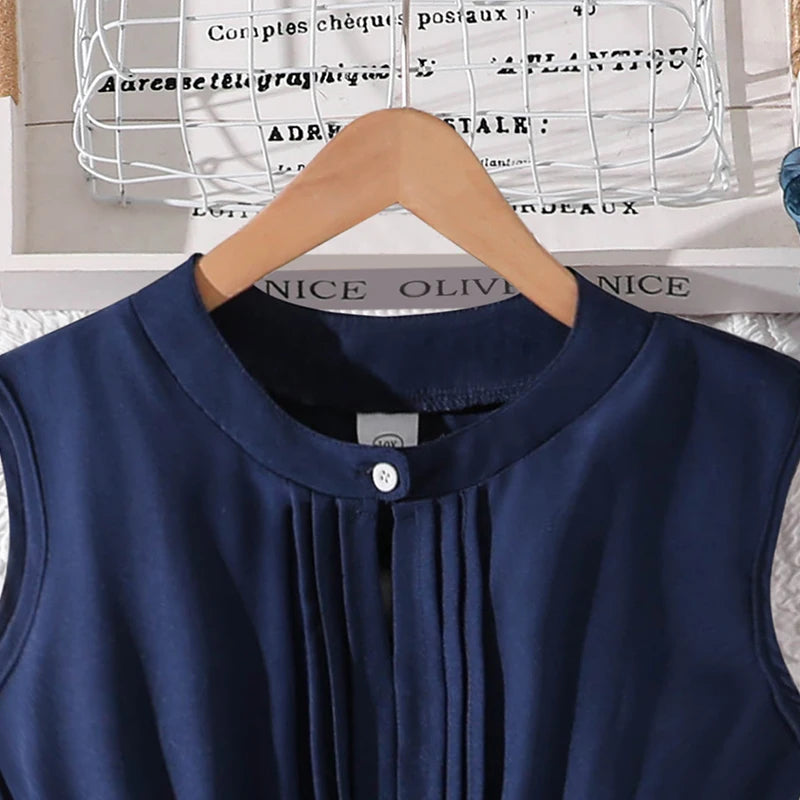 Stand Collar Tiered Dress
