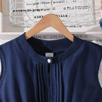 Stand Collar Tiered Dress
