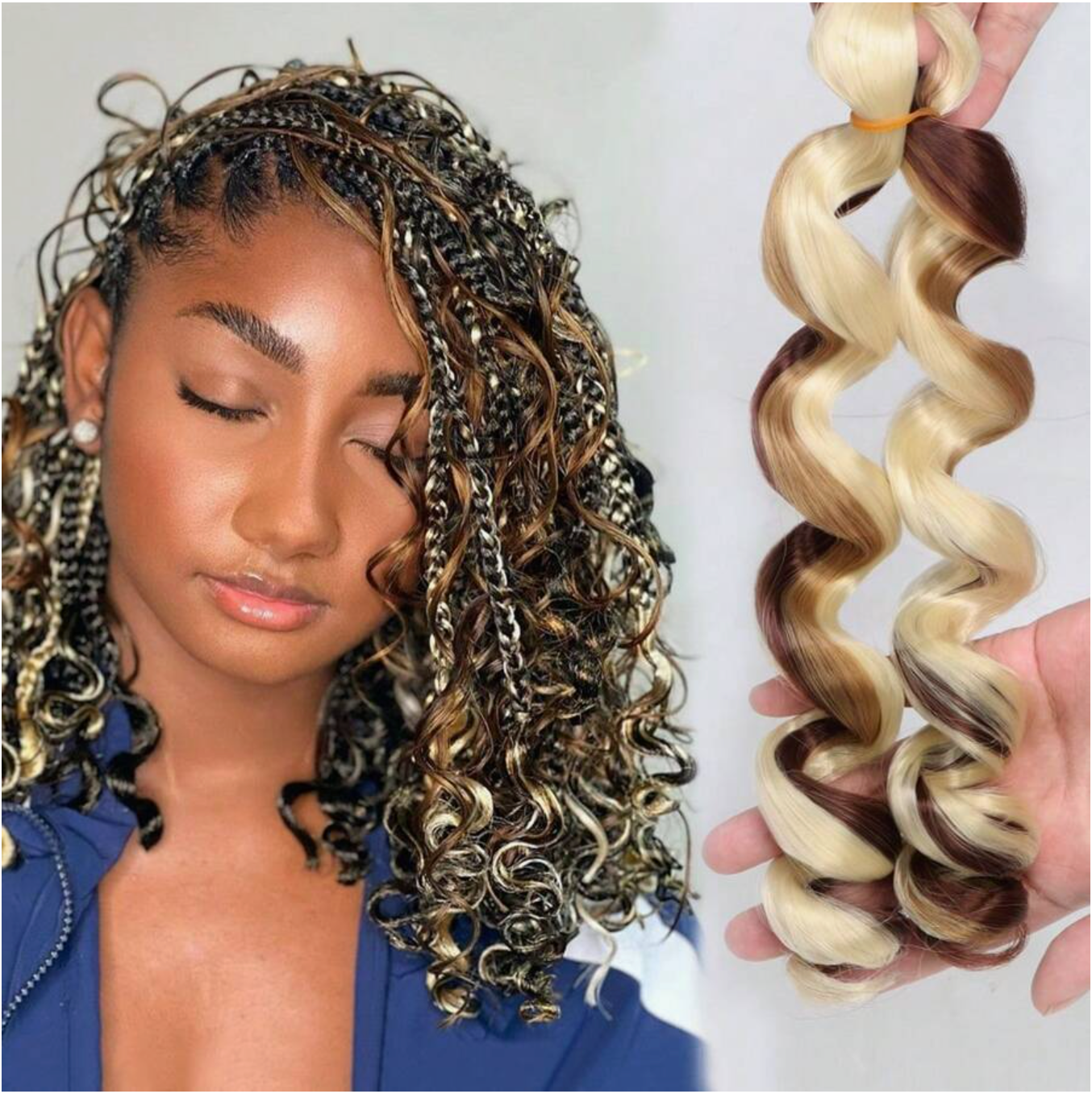 Boho Curly Braiding Hair Extensions
