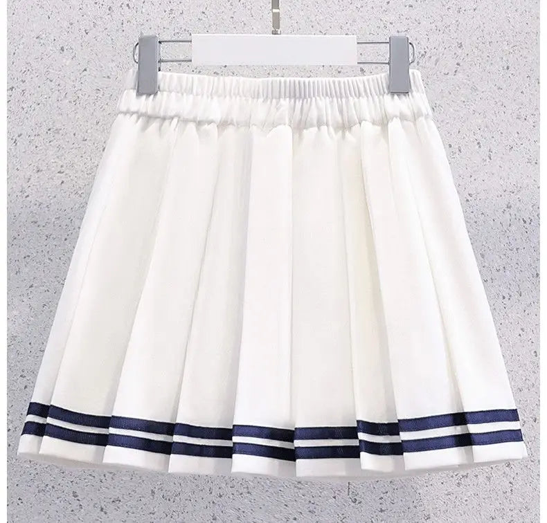 Girls Sailor Collar Striped Summer Set