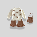 Baby Girl 3 Piece Knitted Outfit Set