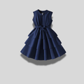 Stand Collar Tiered Dress