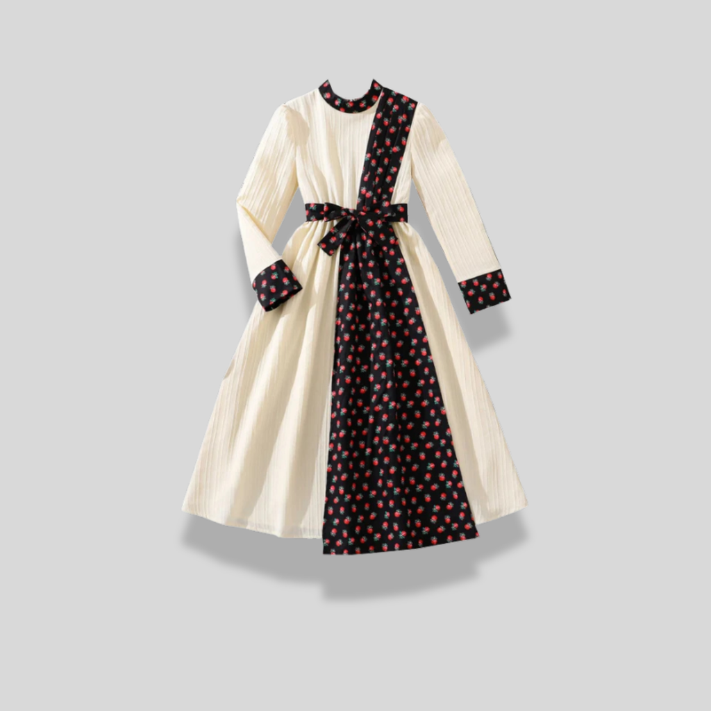 Floral Panel Modest Dress