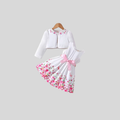 Floral princess dress set with cardigan