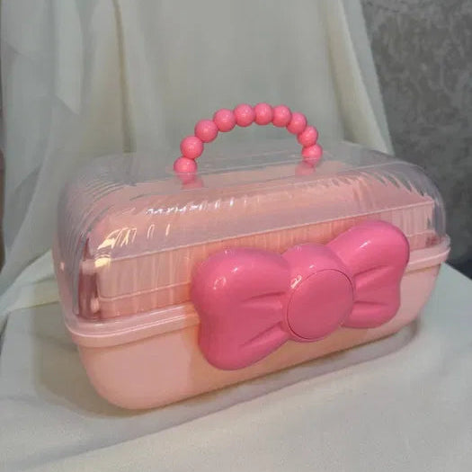 Pink Bow Storage / Lunch Box Case