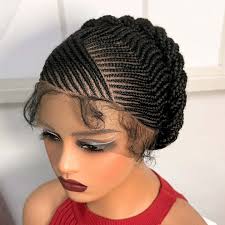 HD Braided Lace Wig - Cornrow Updo Style