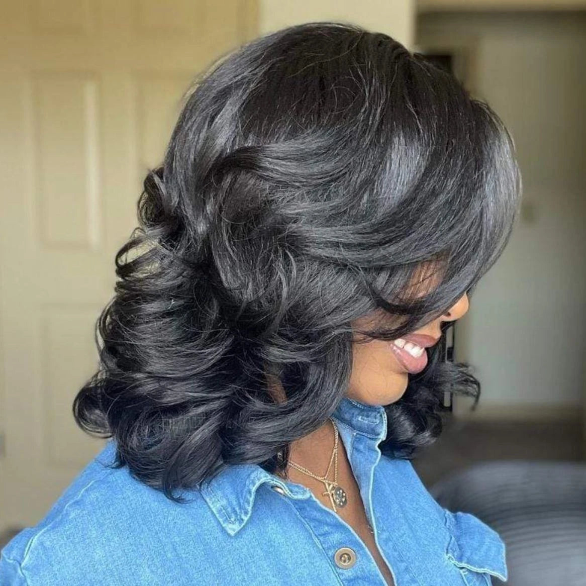 Premium Short Curly Bob Lace Wig